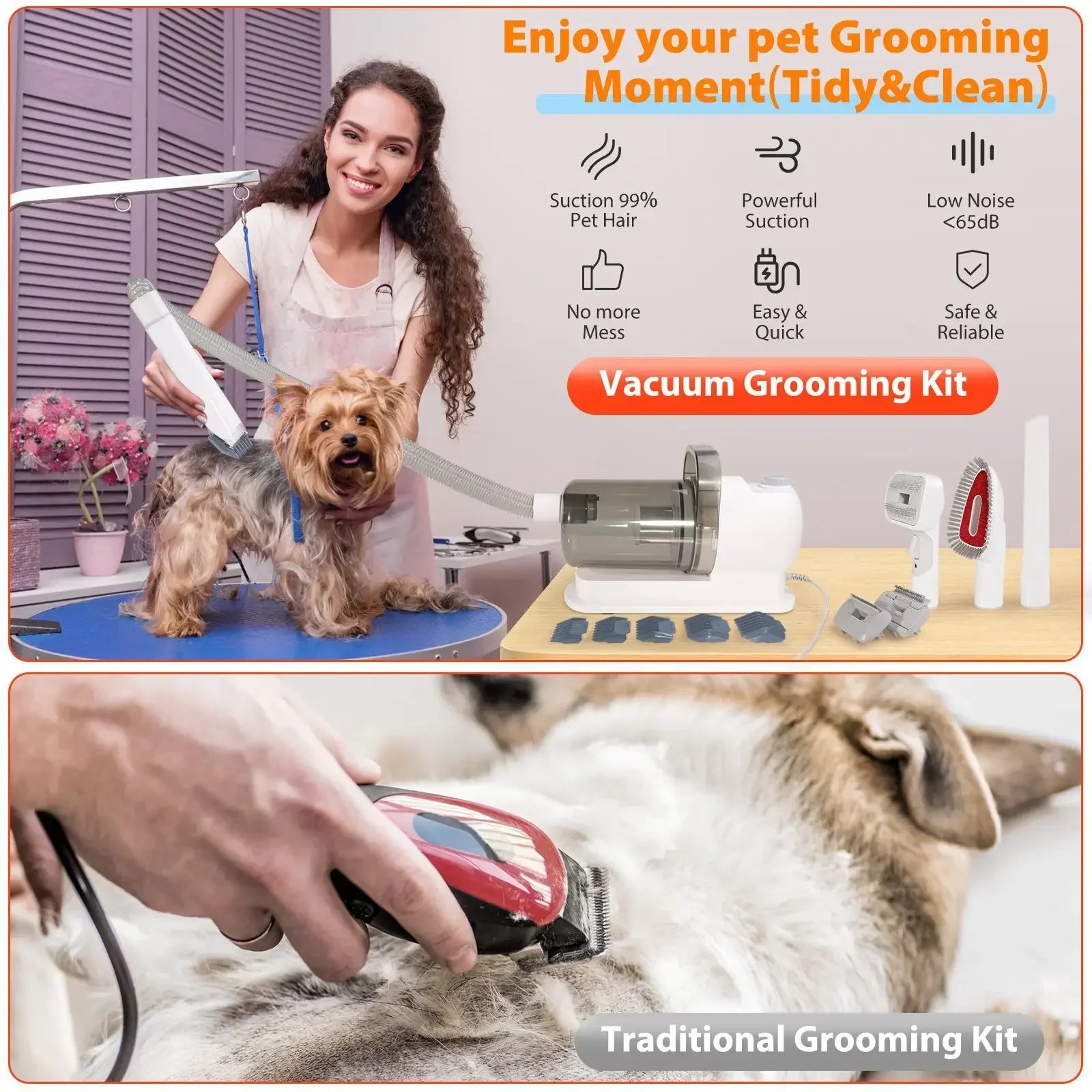 6 In 1 Pet Grooming Vacuum Kit