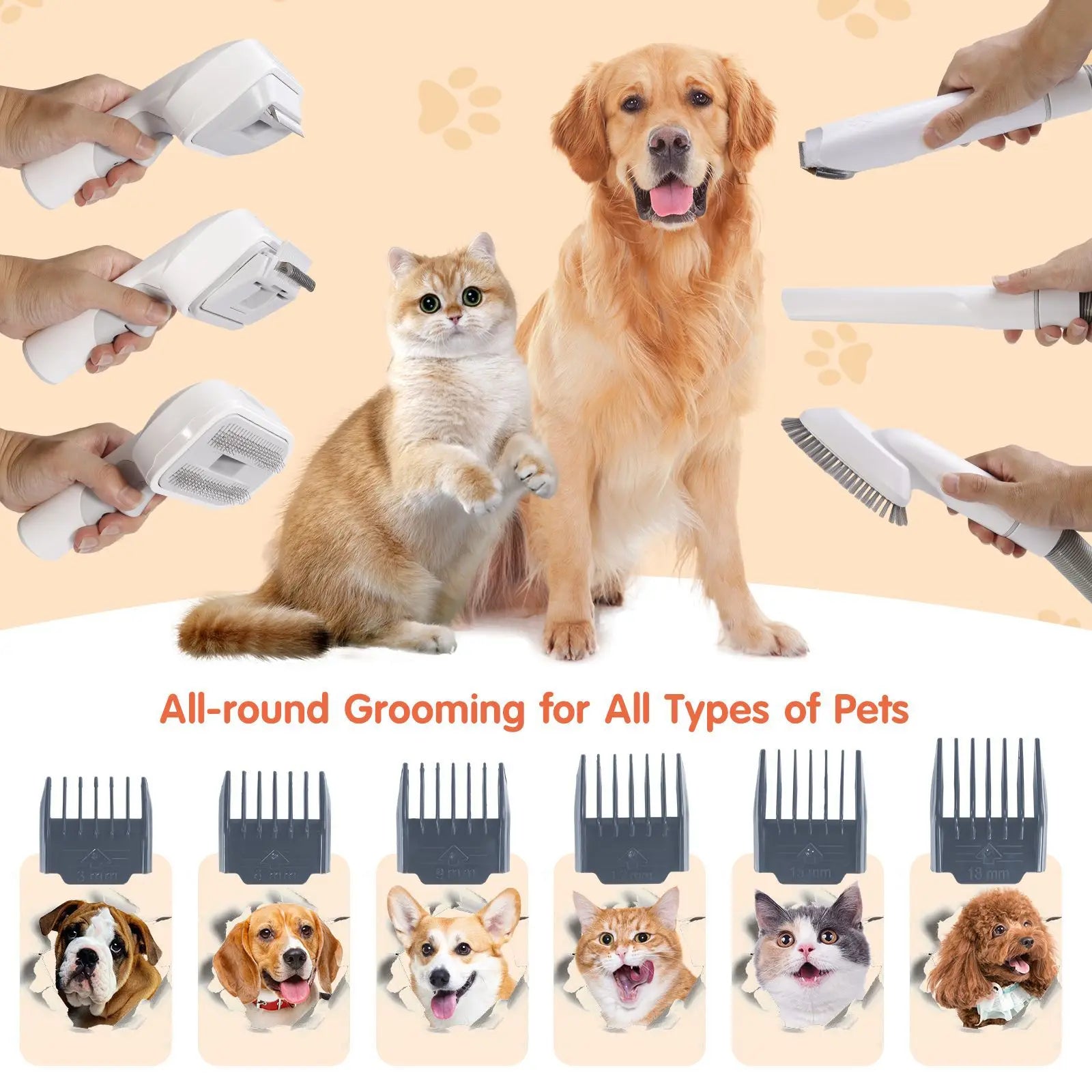 6 In 1 Pet Grooming Vacuum Kit